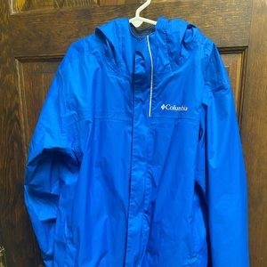 Boys Blue Columbia Raincoat Size L
